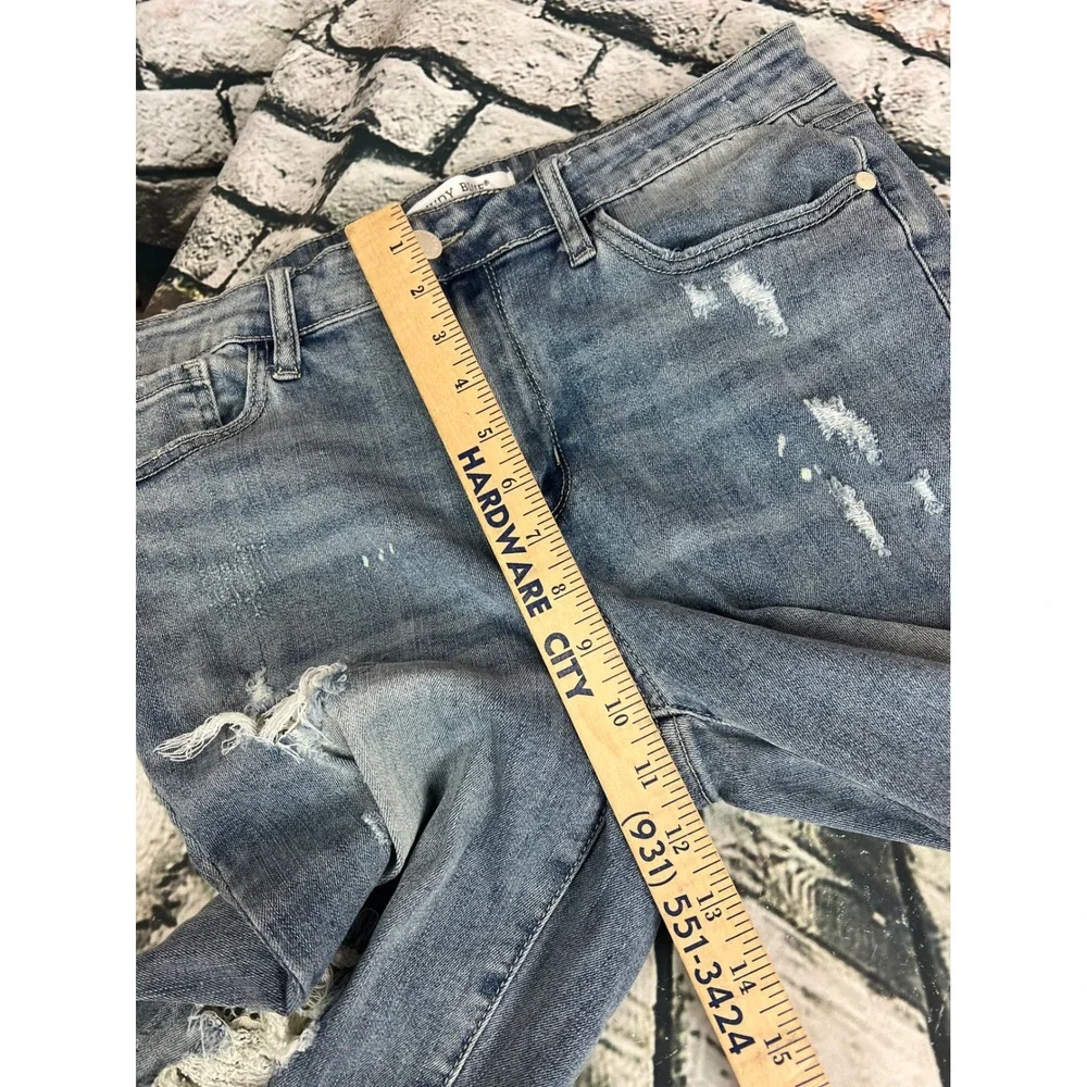 Judy Blue Skinny Jeans Size 13/31 Distressed‎ Ripped Paint Splatter Denim - Picture 8 of 8
